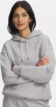 Under Armour Icon Fleece Oversize Hoodie mod grey light heather/white (Damen) (1379495-012)
