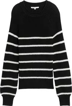 Tom Tailor Strickpullover mit leichten Ballon&auml;rmeln Strickpullover placed black white stripe (Damen) (1043309-38550)