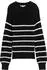 Tom Tailor Strickpullover mit leichten Ballonärmeln Strickpullover placed black white stripe (Damen) (1043309-38550)
