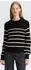 Tom Tailor Strickpullover mit leichten Ballonärmeln Strickpullover placed black white stripe (Damen) (1043309-38550)