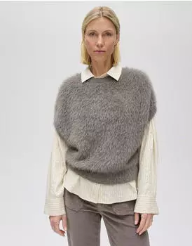 Opus Pamos Strickpullover mit Rundhalsausschnitt (10633614569475) warm greige