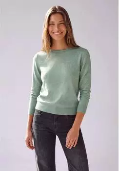 Street One Strickpullover mit Rundhalsausschnitt (F303946) grayed mint mel.