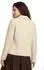 Cartoon Strickjacke mit Kragen beige