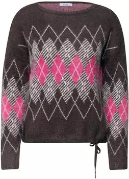 Cecil Federgarn Pullover mit Argyle-Muster (CCB304172377) truffle brown