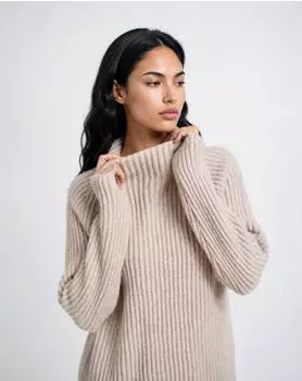 Smith&Soul Wollpullover mit Stehkragen (0926-0984F) powder ros&eacute; print