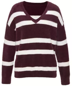 Lascana Streifenpullover aus Strick (10264451) feige-creme meliert