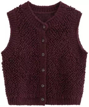 Marc O'Polo &Auml;rmelloser Bubble-Boucl&eacute;-Cardigan regular rot (5000015648_6938)