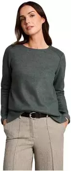 Tom Tailor Sweater mit feiner Rippstruktur (1052925) dark olive melange
