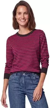 Cecil Rundhalspullover aus softem Materialmix (B303980) pink flash melange/dunkelbraun