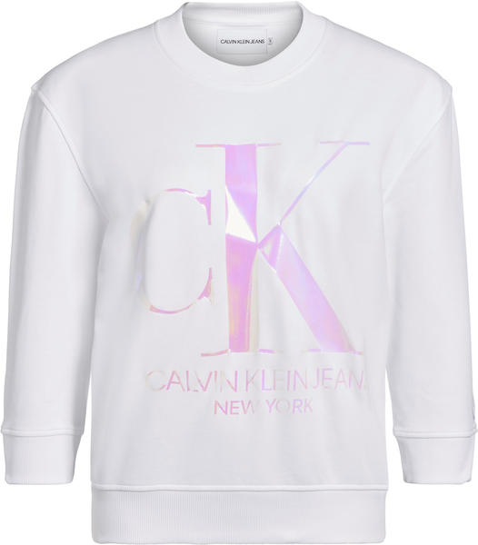 Calvin Klein Iridescent Monogram Crew Neck Sweatshirt (J20J213481) white