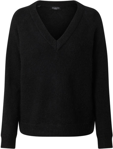 Selected V-Neck Wool Blend Jumper (16075829) black