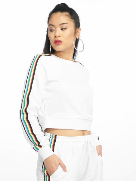 Urban Classics Pullover Multicolor Taped Sleeve white (TB2646WHT)