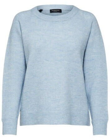 Selected Slflulu Ls Knit O-neck B Noos (16074482) cashmere blue