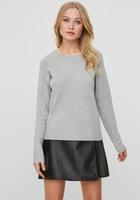 Vero Moda Rundhalspullover "VMDOFFY" in melierter Optik