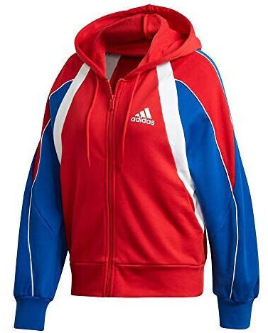Adidas Colorblock Full-Zip Hoodie scarlet/royal blue