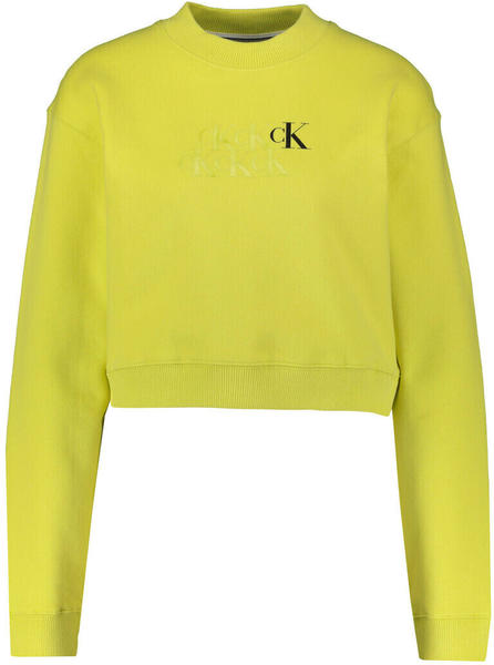 Calvin Klein Cropped Organic Cotton Logo Sweatshirt (J20J216548) lime zing