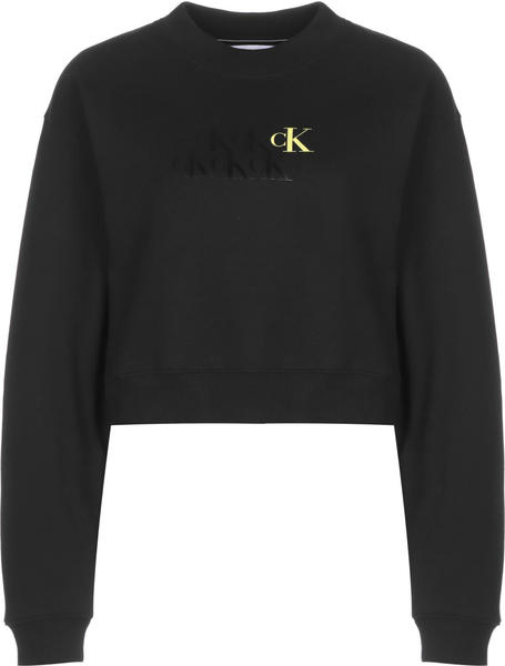Calvin Klein Cropped Organic Cotton Logo Sweatshirt (J20J216548) ck black
