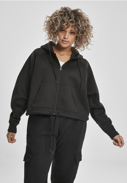 Urban Classics Ladies Oversized Short Raglan Zip Hoody (TB3018-00007-0037) black