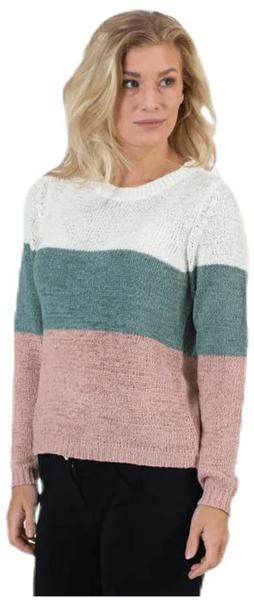Only Geena Block Pullover Knit (15161415) cloud dancer/green/rose