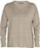 Icebreaker Women's Merino Flaxen Long Sleeve V Neck Sweater (05368) british tan heather