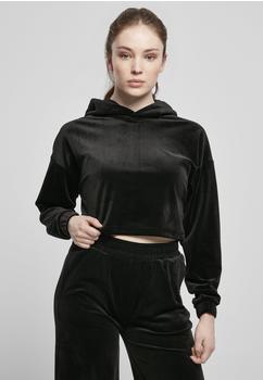 Urban Classics Ladies Cropped Velvet Oversized Hoody (TB4525-00007-0037) black