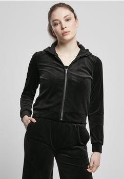 Urban Classics Ladies Short Velvet Zip Hoody (TB4528-00007-0037) black