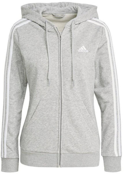 Adidas Essentials 3-Stripes French Terry Hoodie medium grey heather/white