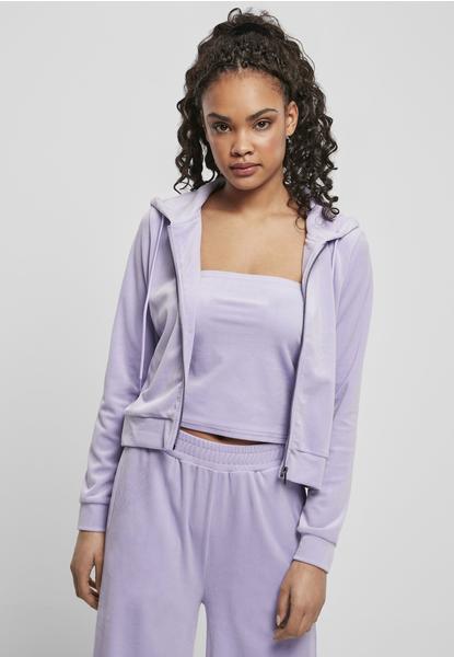 Urban Classics Ladies Short Velvet Zip Hoody (TB4528-00928-0037) lavender