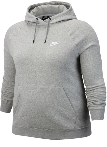 Nike Fleece Pullover Hoodie (Plus Size) Sportswear Essential (CJ0409) dark grey heather/white