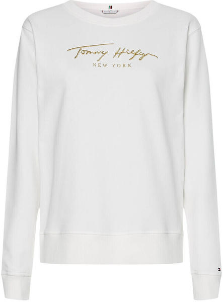 Tommy Hilfiger Gold Signature Embroidery Crew Neck Sweatshirt (WW0WW33846) ecru