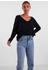 Pcellen Ls V-neck Knit Noos Bc (17114251) black