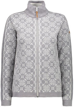 CMP Cardigan mit durchgehendem Reißverschluss mit Schneeflockenmuster (7H26005) grey