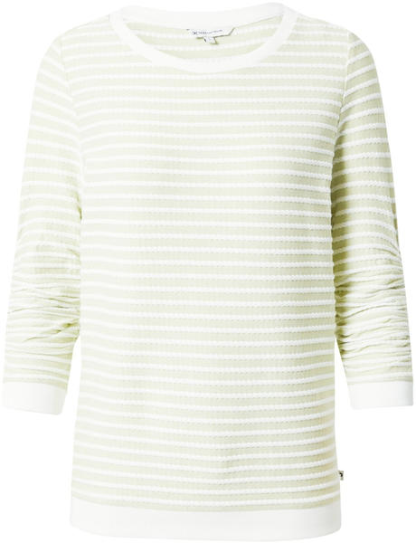 Tom Tailor Gestreiftes Jacquard Sweatshirt (1017277) green white structured stripe