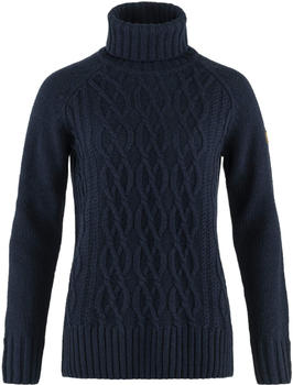 Fj&auml;llr&auml;ven &Ouml;vik Cable Knit Roller Neck W (84793) dark navy