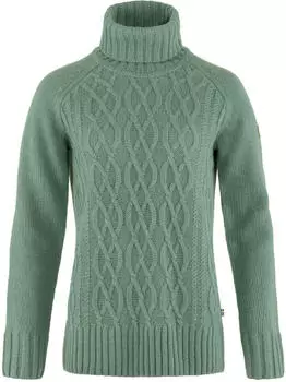 Fjällräven Övik Cable Knit Roller Neck W (84793) patina green