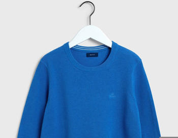 GANT Rundhalspullover Aus Baumwoll-piqué (4800504-484) ocean blue melange