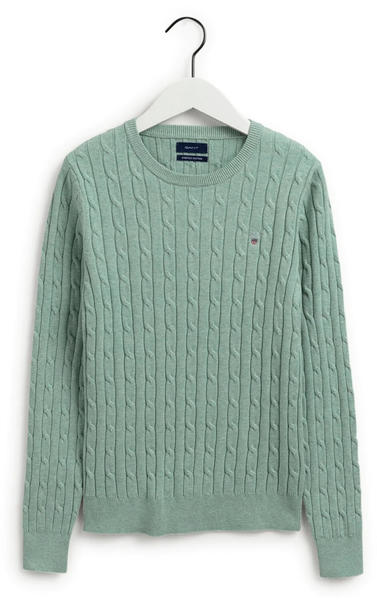 GANT Zopfmuster Crew-Neck Pullover (480021) soft green melange