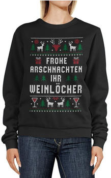 MoonWorks Frohe Arschnachten Ihr Weinlöcher Sweatshirt