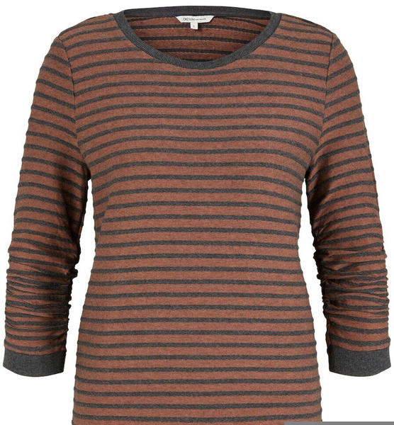 Tom Tailor Denim Gestreiftes Jacquard Sweatshirt (1017277) grey amber structure stripe