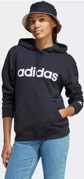 Adidas Women Training Essentials Linear Pullover Hoodie black-white (IC4426) Adidas Women Training Essentials Linear Pullover Hoodie black-white (IC4426)