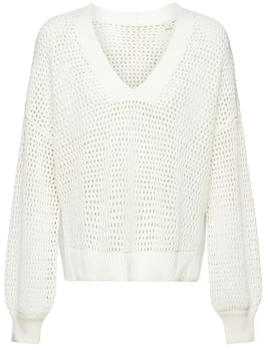 edc by Esprit V-Ausschnitt-Pullover aus nachhaltiger Baumwollle off white (033CC1I306)