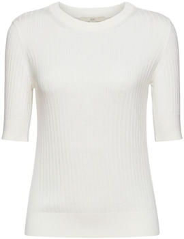 edc by Esprit Gerippter Kurzarm-Pullover off white (992CC1I301)