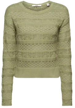 Esprit Strukturierter Pullover aus nachhaltiger Baumwolle light khaki (023EE1I308)