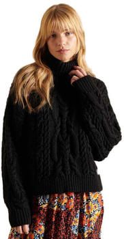 Superdry Vintage High Neck Cable Knit (W6110450A) black