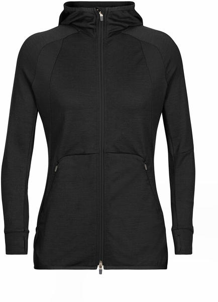 Icebreaker Women's ZoneKnit™ Merino Long Sleeve Zip Hoodie (0A56GB) black