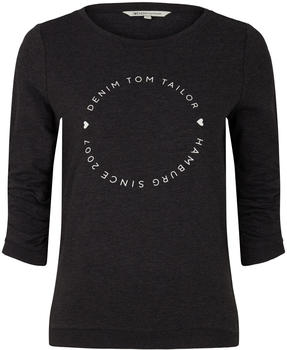 Tom Tailor Denim printed crew neck sweater (1034657-10522) shale grey melange