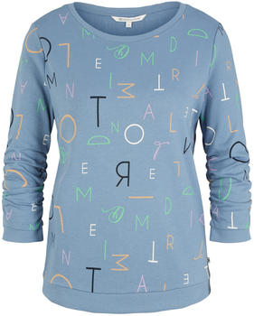 Tom Tailor Denim allover printed sweater (1036981-32104) mid blue letter print