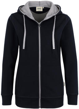 Hakro No. 255 Kapuzenjacke Bonded schwarz/silber