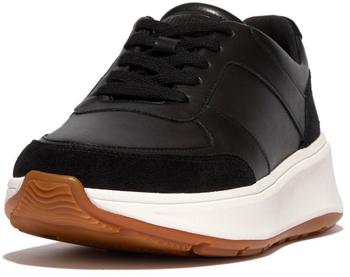 FitWear F-Mode Leather Suede Flatform Sneakers Platform schwarz