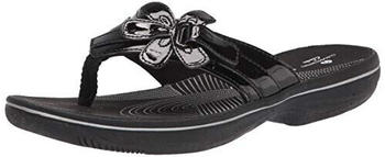 Clarks Brinkley Flora Flipflop schwarzes Lacksynthetik